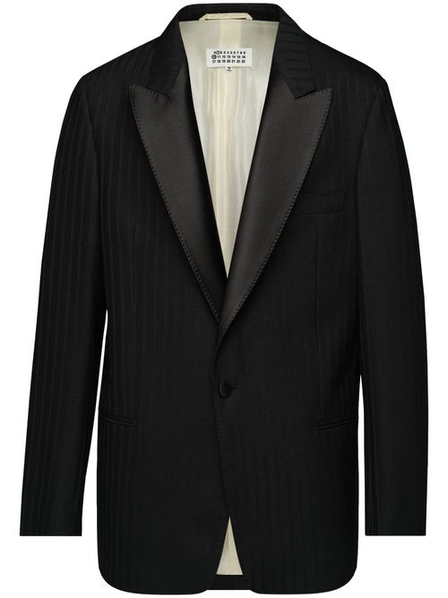 Single breasted wool blazer - Black