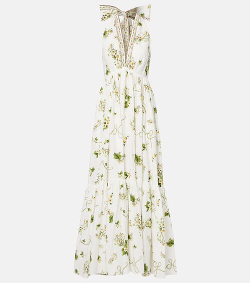 Embellished cotton maxi dress