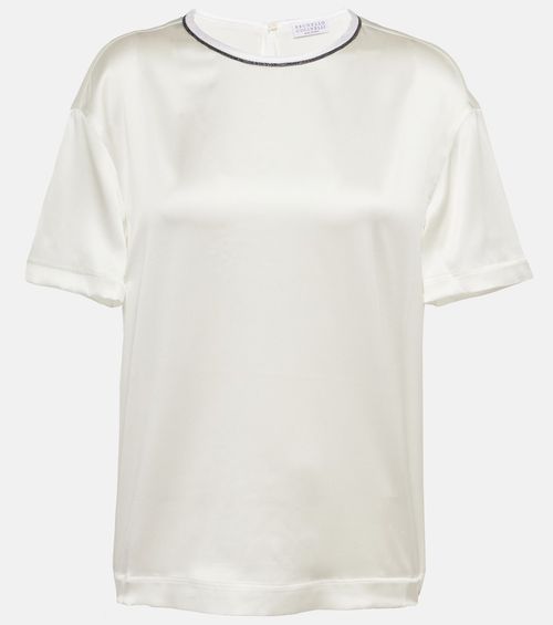 Silk-blend satin top