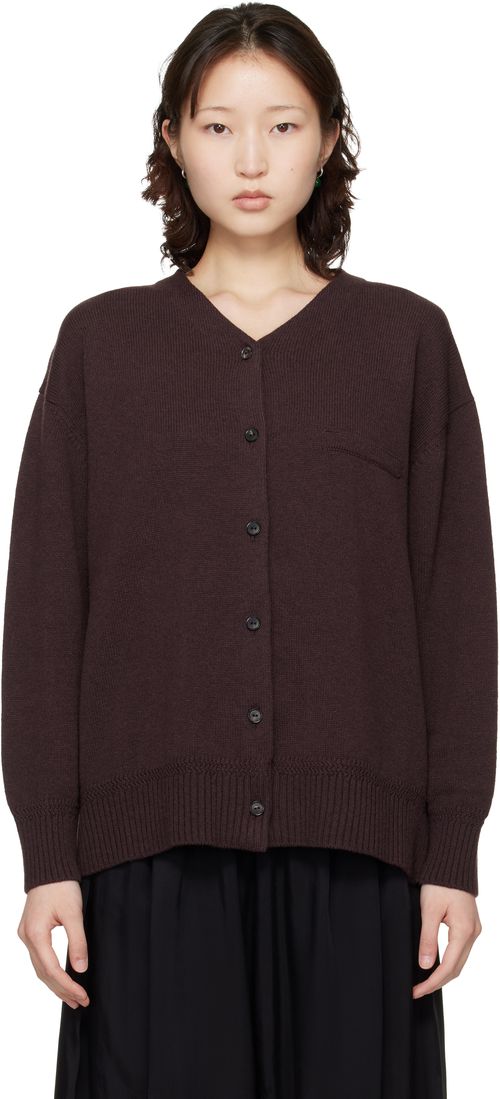 Burgundy Merino Wool Cardigan