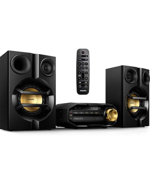 Mini Hifi Stereo System with Bluetooth, Cd Player, Usb Direct, and Fm Radio - High-Power Compact Sound System for Home - Black