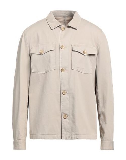 Man Shirt Beige Size L Cotton, Elastane