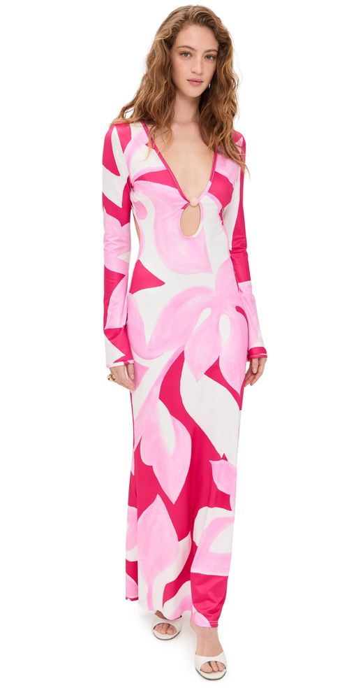 Amoree Long Sleeve Maxi Dress Amoree Pink 