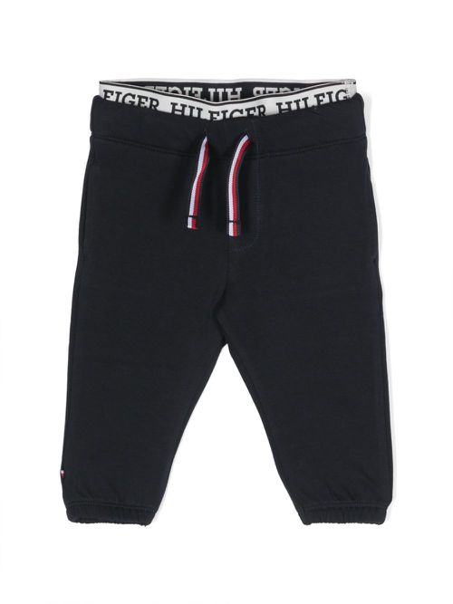 Embroidered-logo track pants - Blue