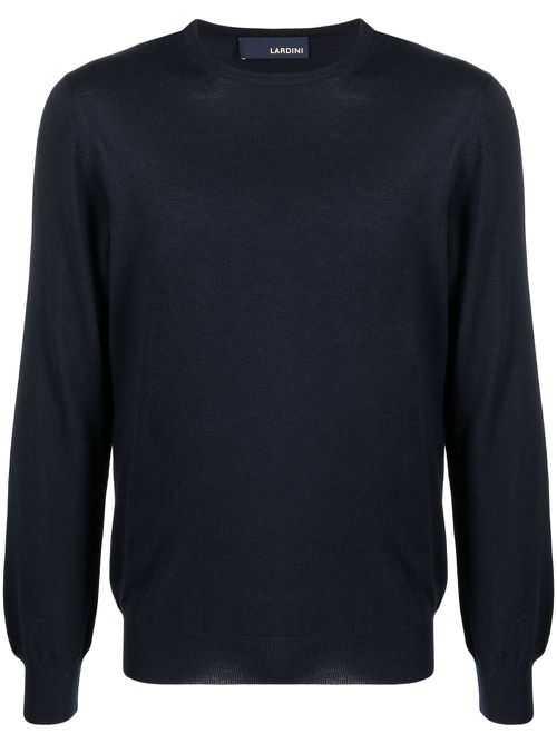 Fine-knit wool sweatshirt - Blue
