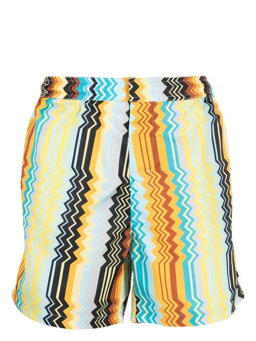 Abstract-print swim shorts - Blue