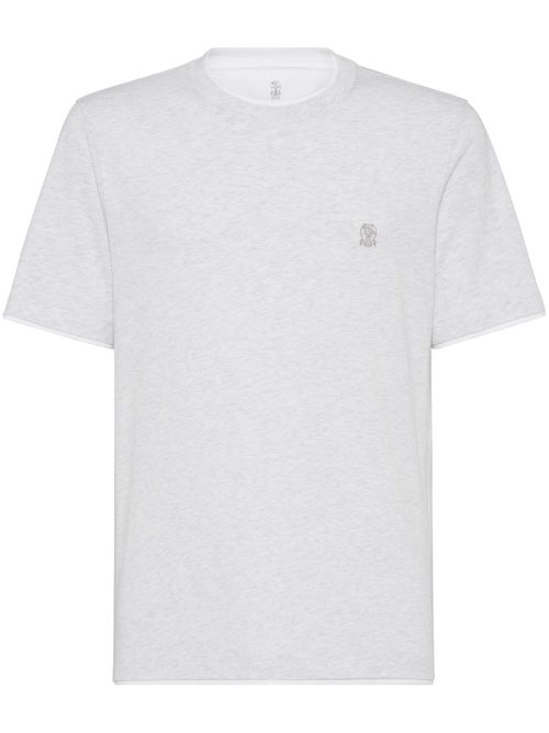 Layered-detail T-shirt - Grey