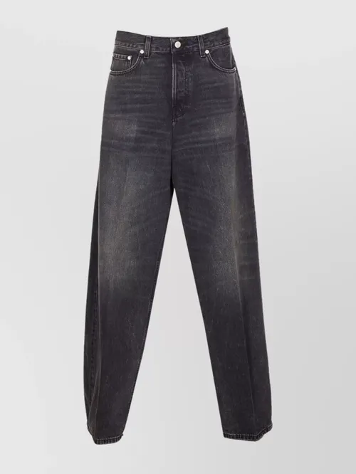 Haikure - wide leg five pocket trousers with patch