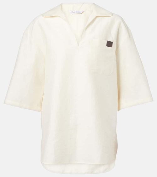 Osiride linen and silk-blend polo shirt