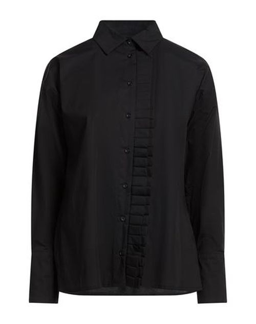 Woman Shirt Black Size 12 Cotton, Elastane