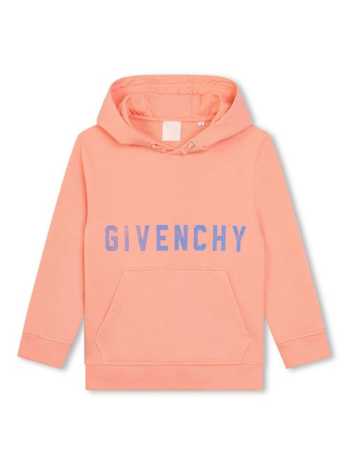Logo-print drawstring hoodie - Orange