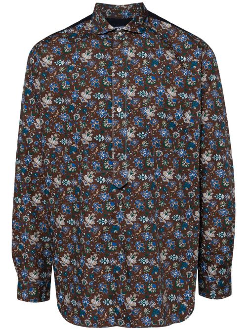 Paisley striped cotton shirt - Blue