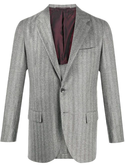 Pinstripe print blazer - Grey
