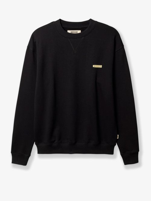 Logo-Print Cotton Sweater — Black
