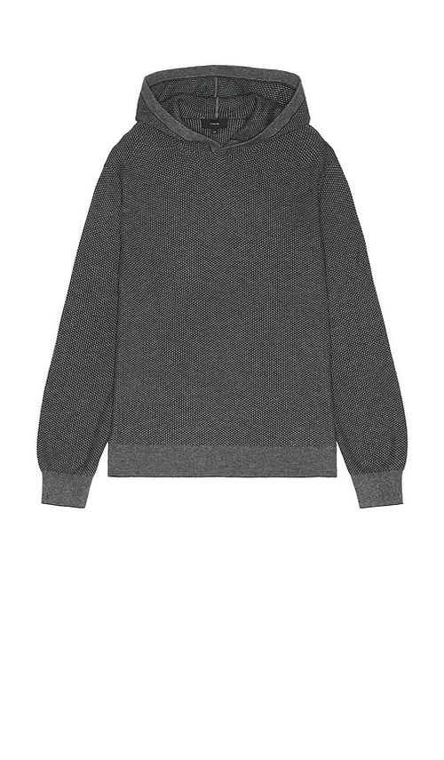 Vince Jacquard Long Sleeve Hoodie in Coastal. XL/1X also in L