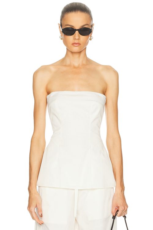 EAVES Nadia Top in Ivory - White. L also in M, S, XL