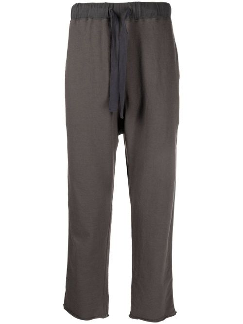 Drawstring cotton track pants - Grey