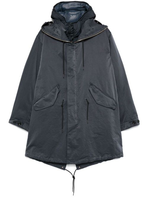 Goggles-detail padded coat - Black