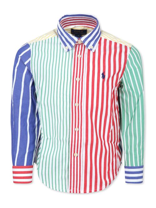 Multicolour-stripe shirt - Blue