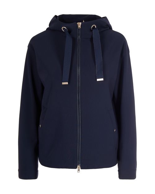Neoprene Short Hooded Jacket — Navy