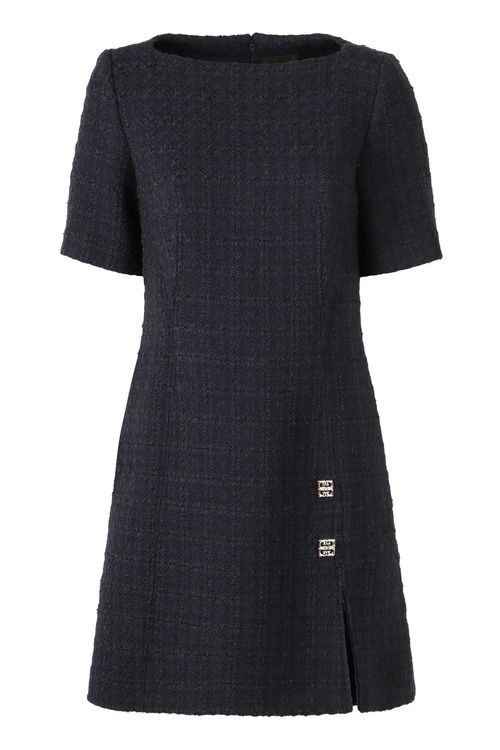 Wool Blend Tweed Dress