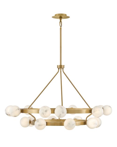 Lacquered Brass LED Chandelier from the Selene Collection