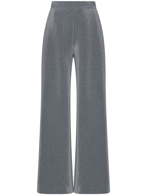Metallic straight-leg trousers - Silver