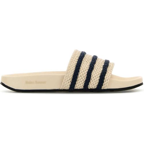 Wales Bonner X Adidas Ivory Leather Wales Bonner X Adidas Adilette Slippers