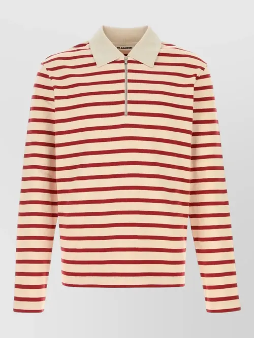 Jil Sander - cotton polo shirt striped knit long sleeve