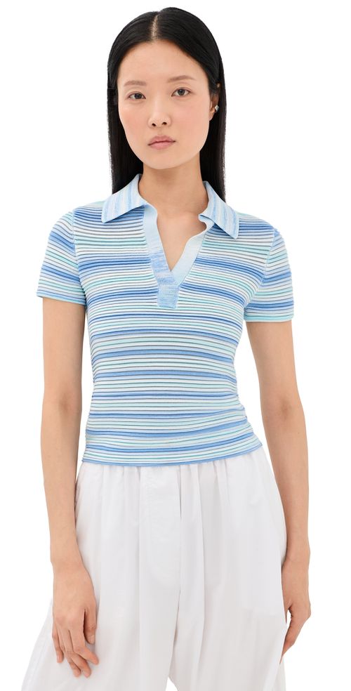 Paxton Knit Polo Periwinkle Multi