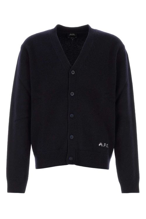 A. P.C. Midnight Blue Wool Kevin Cardigan Darknavy Exterior: Maglieria - Men