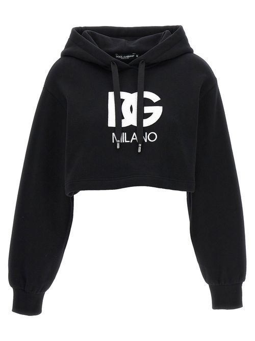 Logo Embroidery Cropped Hoodie