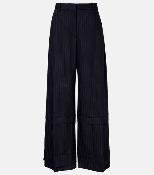 Linden pinstripe high-rise wide-leg pants
