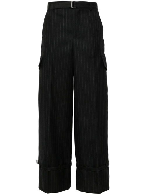 Pinstriped trousers - Black