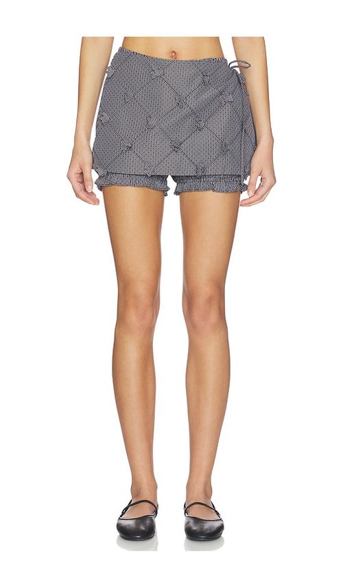 Line & Dot Thora Wrap Bloomer Shorts in Black,White. - S also in XS