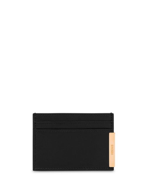 Gold-tone plaque detailing wallet - Black