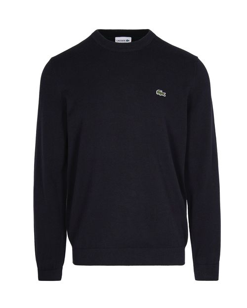 Embroidered Logo Crew Neck Sweater — Black