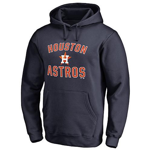 Officially Licensed MLB Men's Navy Astros Victory Arch Pullover Hoodie - XL