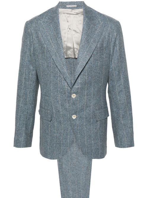 Blue Striped Single-Breasted Suit - Men's - Silk/Wool/Cashmere/Cupro