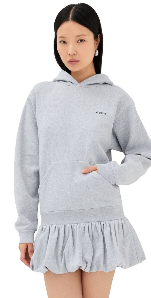 Basque Logo Hoodie Dress Grey-Black Print