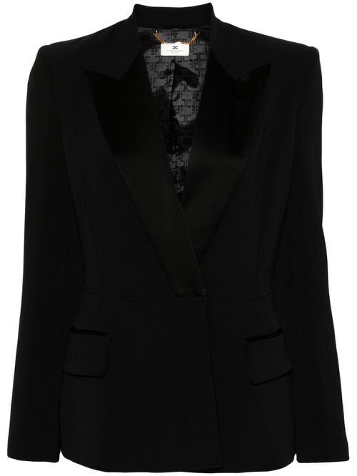 Crepe double-breasted jacket - Black