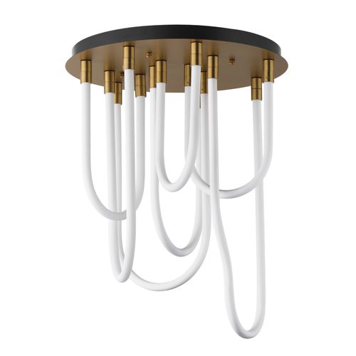 Natural Aged Brass LED Flush Mount from the Soleil Collection