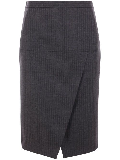 Pinstriped midi skirt - Grey