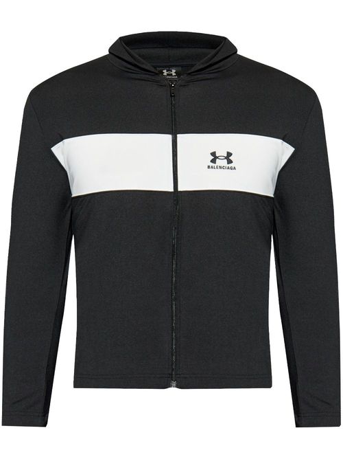X Under Armour logo-embroidered hoodie - Black