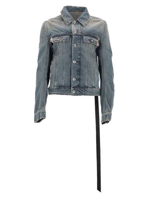 Denim Solid Shirt Collar Jacket