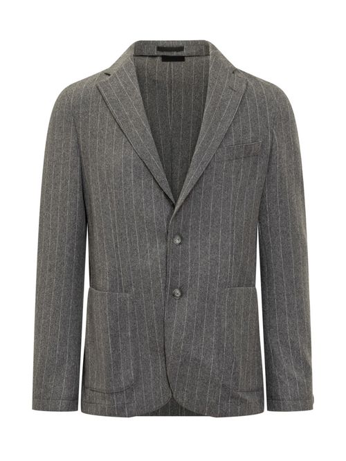Dark Grey Notched Lapel Blazer