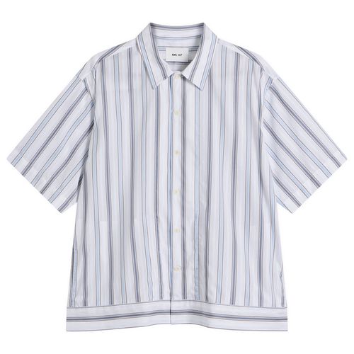 Men's Reed Boxy Short Sleeve Shirt Blue Stripe