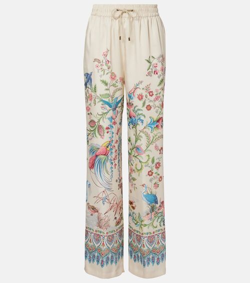 Floral wide-leg pants