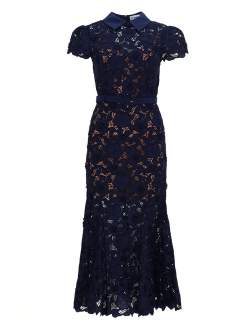 Guipure Lace Midi Dress