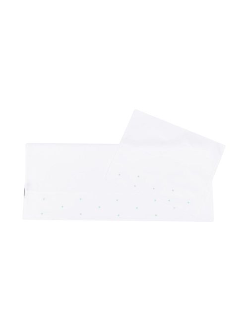 Polka-dot cotton blanket set - White